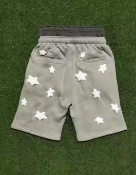Gray Double Waist Biggie Mo Star Shorts